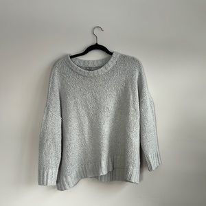 Aerie Gray oversized knit crew neck sweater